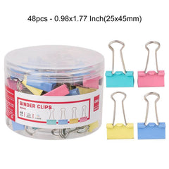 Binder Clips & Paper Clips Set - 40 48 60pcs - 0.59 0.75 1.38 Inch