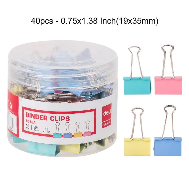 Binder Clips & Paper Clips Set - 40 48 60pcs - 0.59 0.75 1.38 Inch