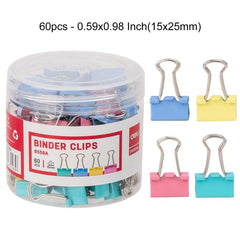 Binder Clips & Paper Clips Set - 40 48 60pcs - 0.59 0.75 1.38 Inch