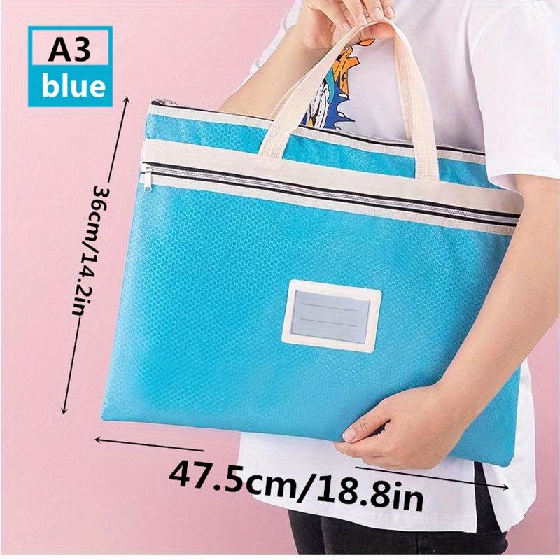 A4 A3 Art Storage Bag Waterproof Graphic Storage Bag Colorful Grid Zipper Bag