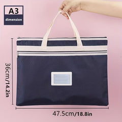 A4 A3 Art Storage Bag Waterproof Graphic Storage Bag Colorful Grid Zipper Bag