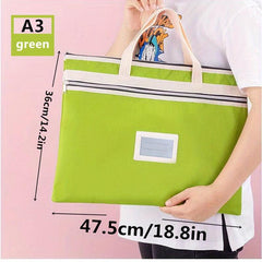 A4 A3 Art Storage Bag Waterproof Graphic Storage Bag Colorful Grid Zipper Bag