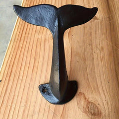 Cast Iron Whale Tail Wall Hook for Hanging Coats, Clothes, Hats