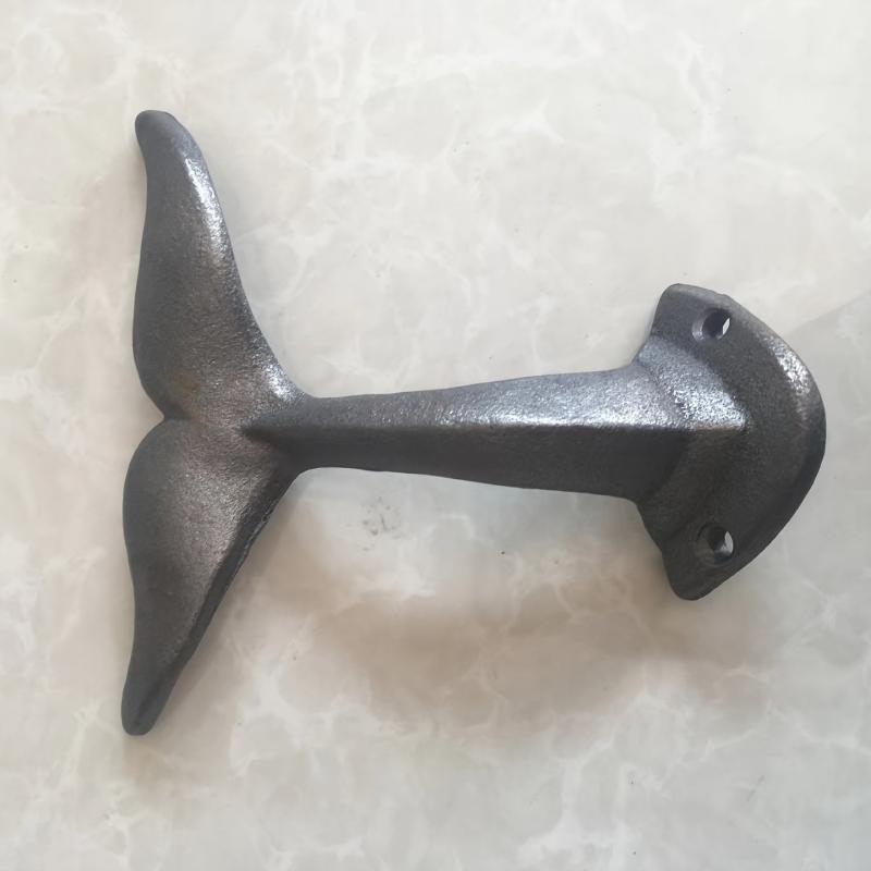 Cast Iron Whale Tail Wall Hook for Hanging Coats, Clothes, Hats