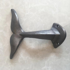Cast Iron Whale Tail Wall Hook for Hanging Coats, Clothes, Hats