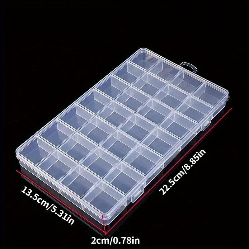 28 Grid Transparent Jewelry Storage Box for Hair Rings Beads Screws