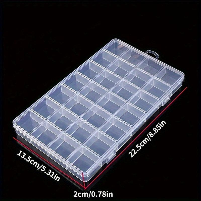28 Grid Transparent Jewelry Storage Box for Hair Rings Beads Screws