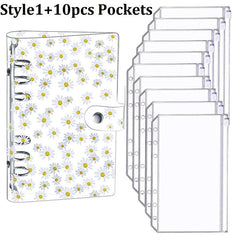 Chrysanthemum Quicksand Loose Leaf Binder & 10 Zipper Bags