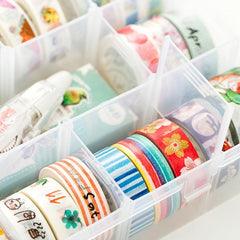 Clear Plastic Organizer Box with Dividers for Jewelry Craft Storage