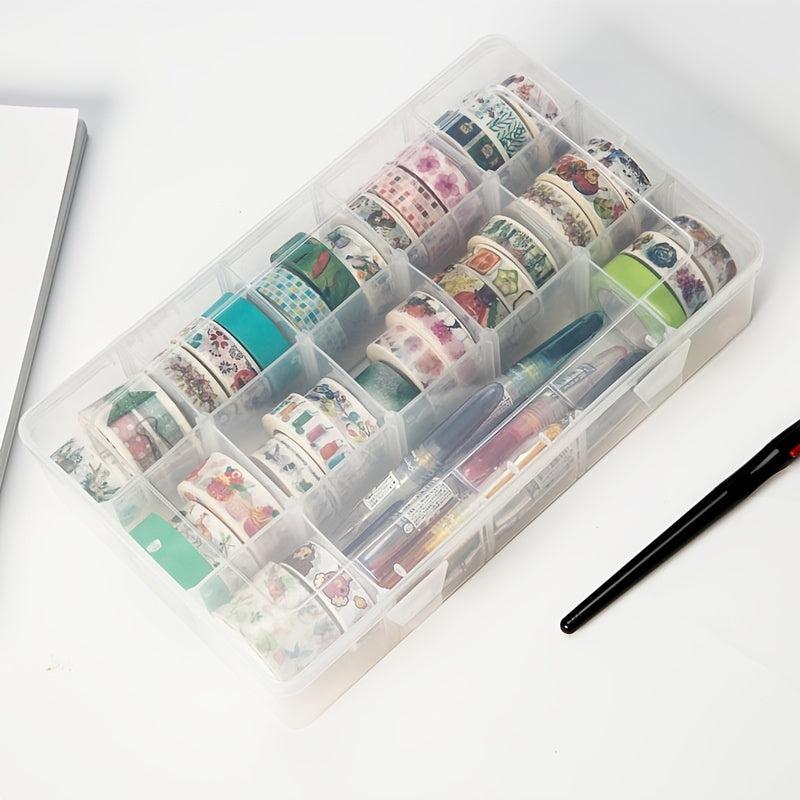 Clear Plastic Organizer Box with Dividers for Jewelry Craft Storage