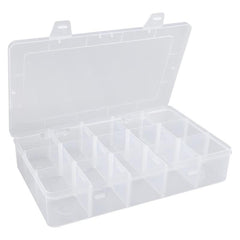 Clear Plastic Organizer Box with Dividers for Jewelry Craft Storage