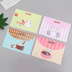 4pcs A4 File Bag Cartoon Animal Floral PVC Folder
