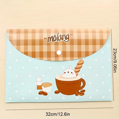 4pcs A4 File Bag Cartoon Animal Floral PVC Folder