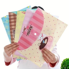 4pcs A4 File Bag Cartoon Animal Floral PVC Folder