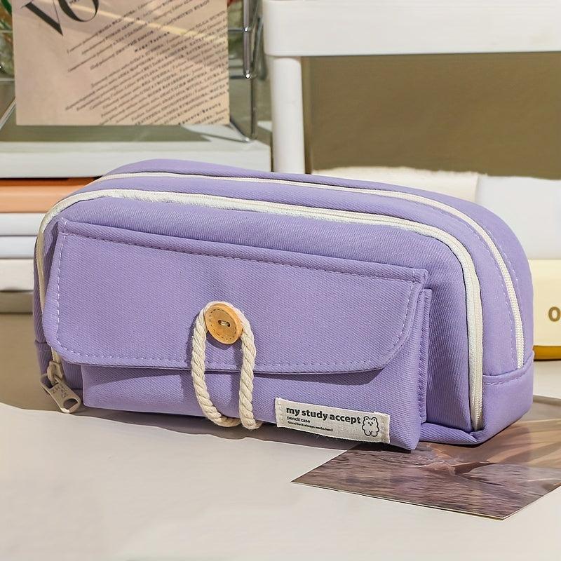 Canvas Pencil Case Large Capacity - Student Supplies DIY Cosmetics