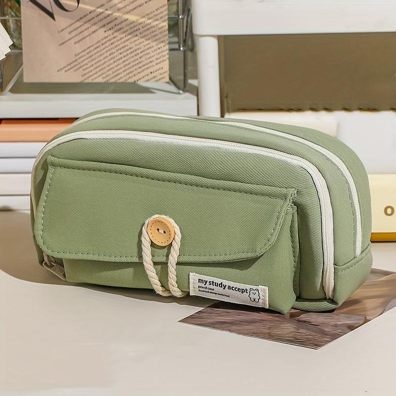 Canvas Pencil Case Large Capacity - Student Supplies DIY Cosmetics