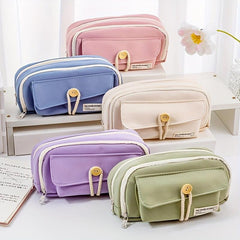 Canvas Pencil Case Large Capacity - Student Supplies DIY Cosmetics