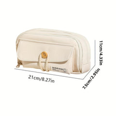Canvas Pencil Case Large Capacity - Student Supplies DIY Cosmetics