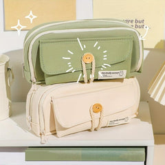 Canvas Pencil Case Large Capacity - Student Supplies DIY Cosmetics