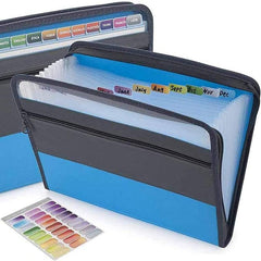 Accordion File Folder 13 Pocket with Zipper Closure, Front Pocket, Letter Size