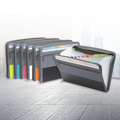 Accordion File Folder 13 Pocket with Zipper Closure, Front Pocket, Letter Size