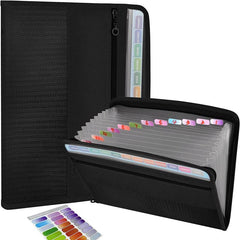 Accordion File Folder 13 Pocket with Zipper Closure, Front Pocket, Letter Size