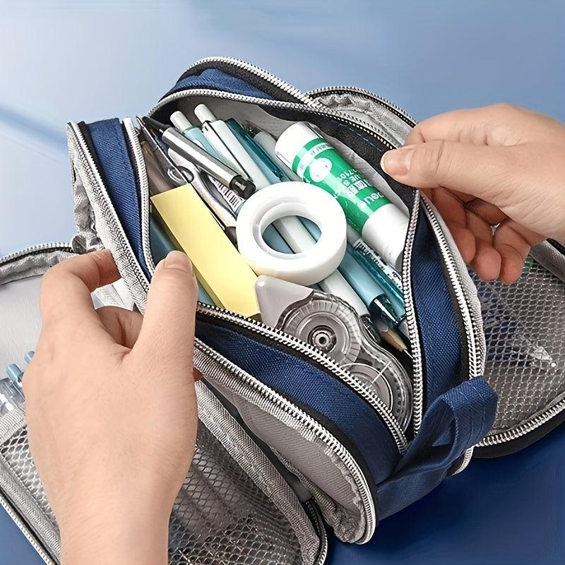 Large Pencil Pouch Stationery Bag Pencil Case Handheld Cosmetic B