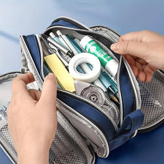 Large Pencil Pouch Stationery Bag Pencil Case Handheld Cosmetic B