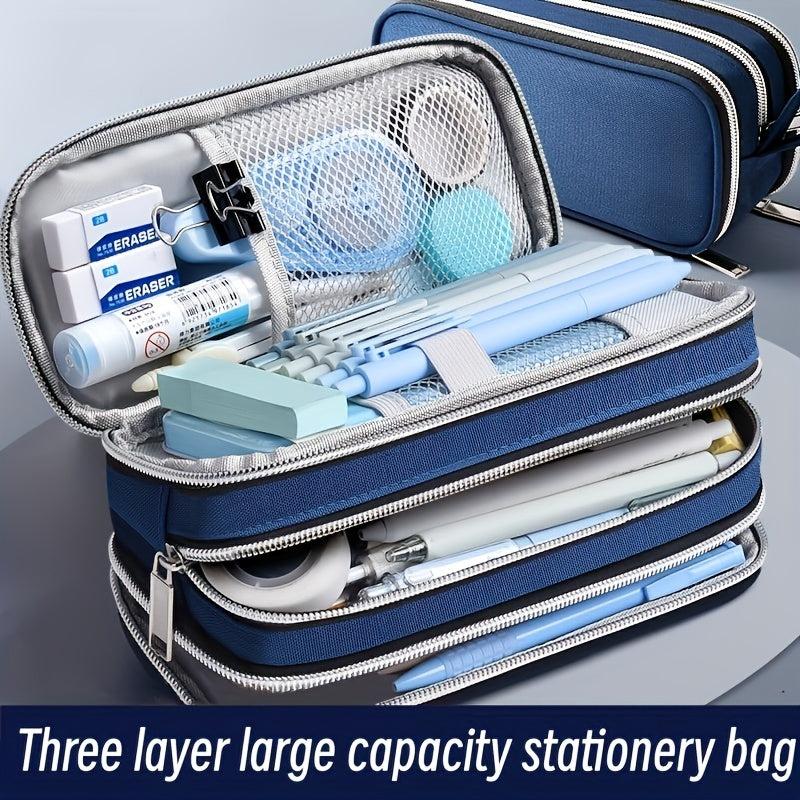 Large Pencil Pouch Stationery Bag Pencil Case Handheld Cosmetic B