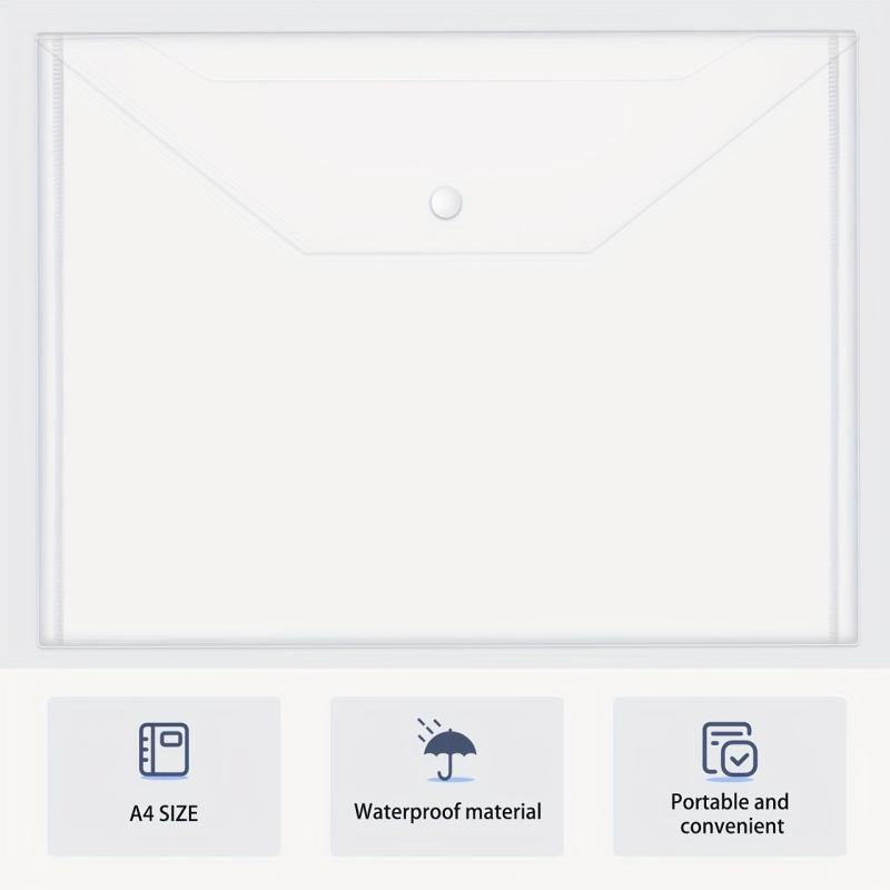 20pcs Plastic Envelopes Snap Closure School Office Supplies
