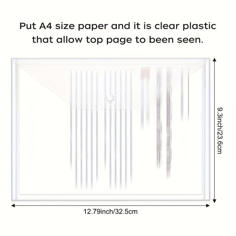 20pcs Plastic Envelopes Snap Closure School Office Supplies