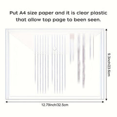 20pcs Plastic Envelopes Snap Closure School Office Supplies