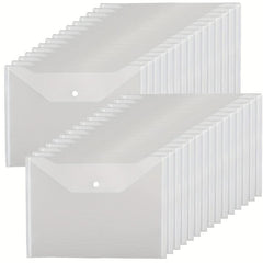 20pcs Plastic Envelopes Snap Closure School Office Supplies