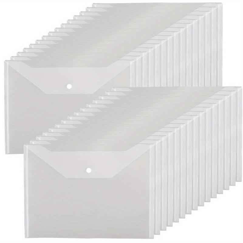 20pcs Plastic Envelopes Snap Closure School Office Supplies