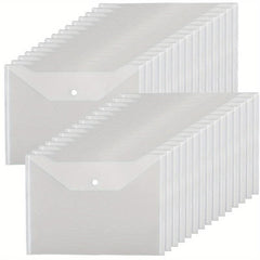 20pcs Plastic Envelopes Snap Closure School Office Supplies