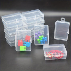 12pcs Small Transparent Plastic Storage Box Jewelry DIY Craft