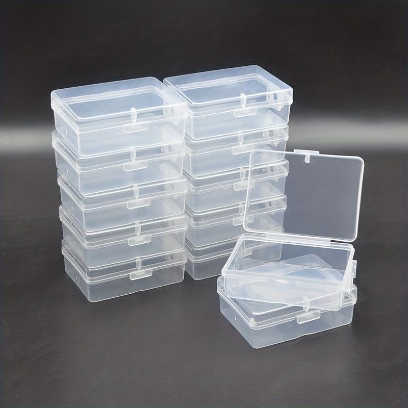 12pcs Small Transparent Plastic Storage Box Jewelry DIY Craft
