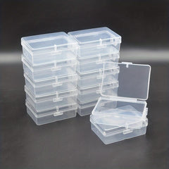 12pcs Small Transparent Plastic Storage Box Jewelry DIY Craft