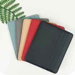 Slim Minimalist Wallet Business Card Case PU Leather