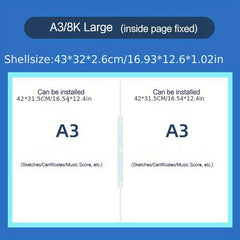 A3 Storage Book Diamond Art Portfolio Folder 30 Pocket Sleeves Protectors