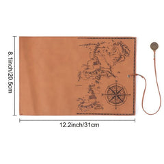Retro Treasure Map Pencil Case PU Leather Big Capacity Pen Bag