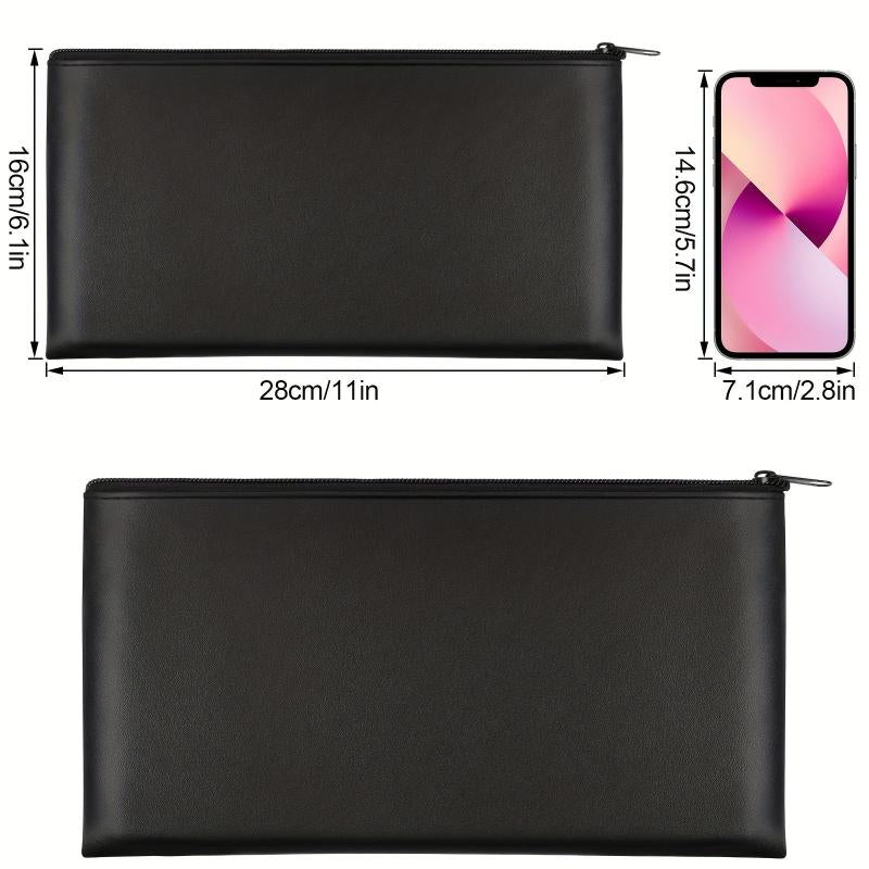 2 Money Bags With Zipper 27x15 Cm Cash Bank Bag Pouch Wallet Cosmetics