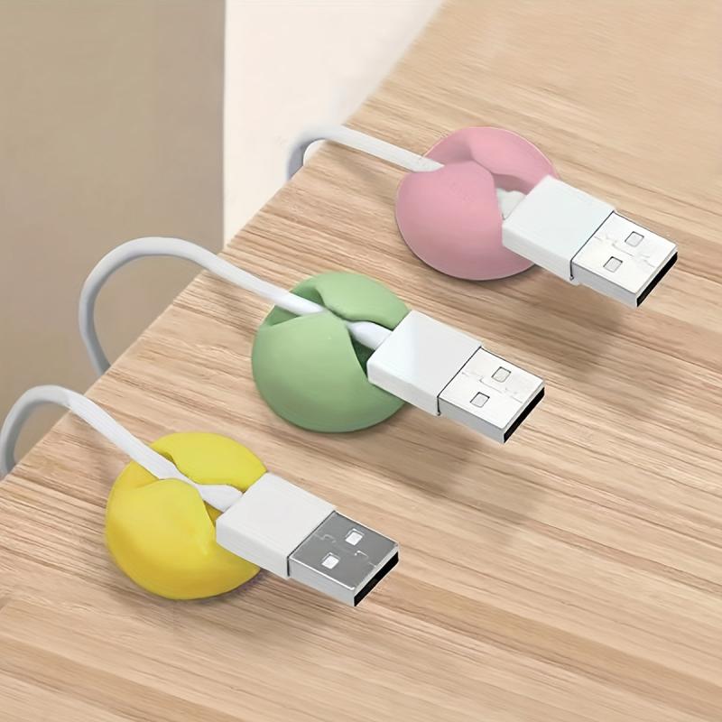 6pcs Data Cable Fixed Organizer Self-adhesive Cable Organizer