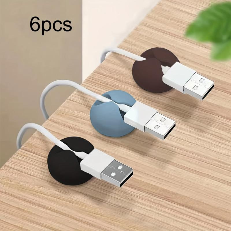 6pcs Data Cable Fixed Organizer Self-adhesive Cable Organizer