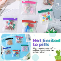 7pcs Reusable Pill Pouch Bags Zippered Pill Pouch Set