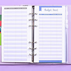 Macaron PU Leather A6 Binder Notebook with Zipper Bag