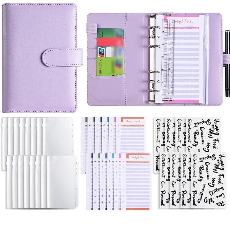 Macaron PU Leather A6 Binder Notebook with Zipper Bag
