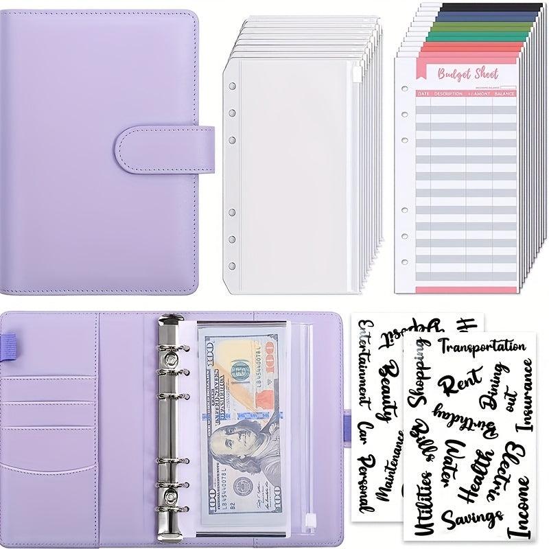 Macaron PU Leather A6 Binder Notebook with Zipper Bag
