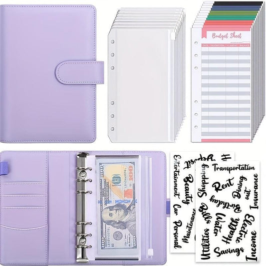 Macaron PU Leather A6 Binder Notebook with Zipper Bag