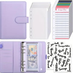 Macaron PU Leather A6 Binder Notebook with Zipper Bag